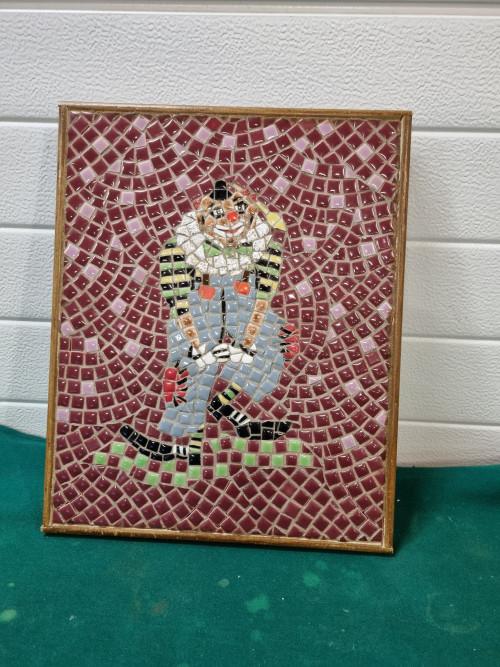 wandhanger mozaiek clown in lijst, Ophalen of Verzenden
