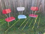 Retro Formica Keukenstoeltjes - Set van 3, Ophalen, Gebruikt, Overige kleuren, Drie