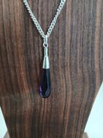 Leuke hanger met amethist steen - lijkt zilver, Ophalen of Verzenden