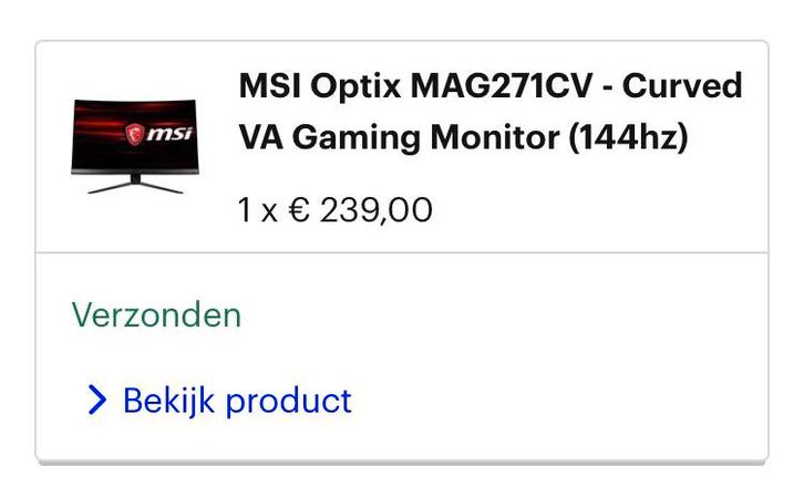 MSI gaming monitor, Computers en Software, Monitoren, Zo goed als nieuw, 101 t/m 150 Hz, DisplayPort, HDMI, Gaming, Curved, In hoogte verstelbaar