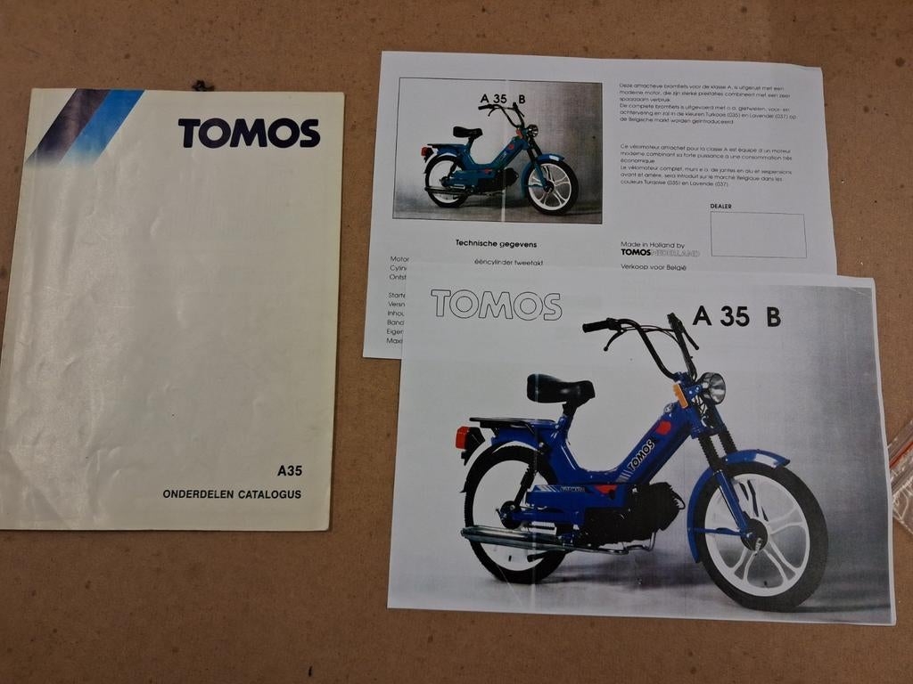 Tomos A35 onderdelen catalogus en folder, Fietsen en Brommers, Handleidingen en Instructieboekjes, Ophalen of Verzenden