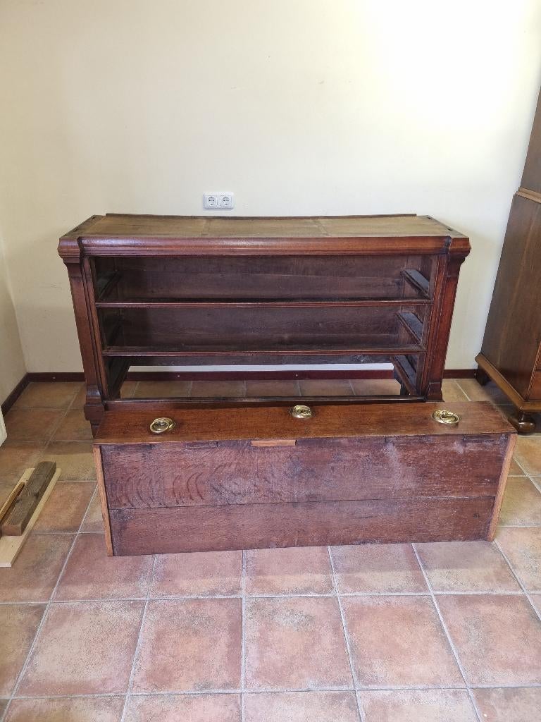 Antiek Eiken Empire Kabinet met Hekje, Ophalen