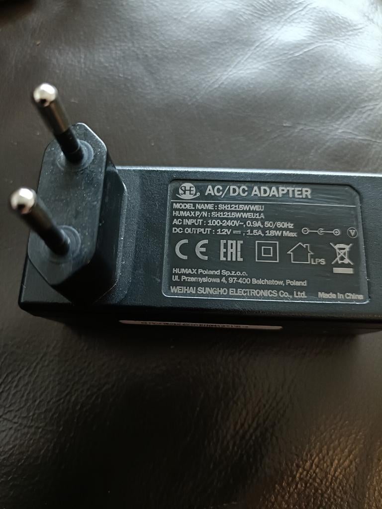 AC adapter Humax digitale kabel ontvanger., Ophalen of Verzenden, Zo goed als nieuw, Origineel, Tv
