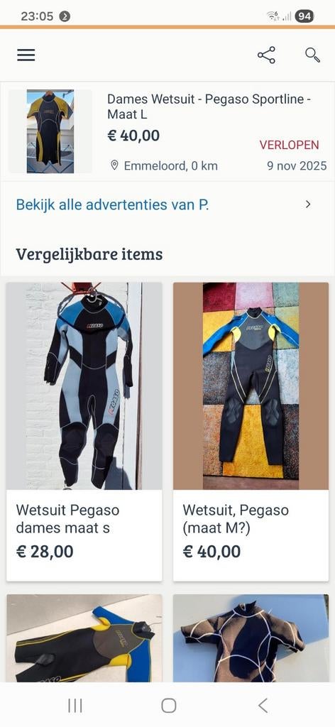 Dames Wetsuit - Pegaso Sportline - Maat L, Watersport en Boten, Duiken, Ophalen of Verzenden, Gebruikt, Duikpak