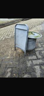 Zink decoratie emmer /wasbord, Antiek en Kunst, Curiosa en Brocante, Ophalen