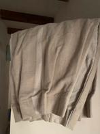 Gevoerde zandkleurige gordijnen met verticale beige strepen, Huis en Inrichting, Ophalen, Gebruikt, 200 cm of meer, Beige