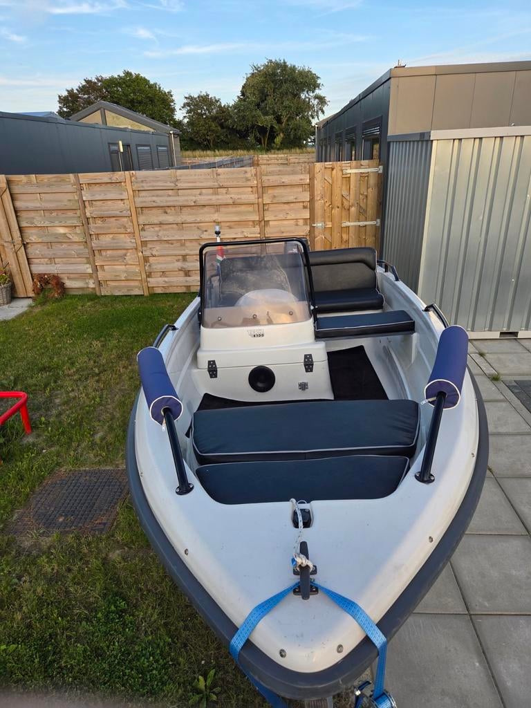 Nette Terhi 4100 speedboot met 30 pk motor en trailer, Watersport en Boten, Ophalen, Gebruikt, Minder dan 70 pk, 3 tot 6 meter