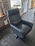 Elektrische fauteuil - Donkergrijs leer met USB, Ophalen, Zo goed als nieuw, 50 tot 75 cm, Leer