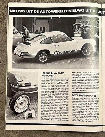 Porsche 911 Carrera ( ducktail ) in Autovisie 1972, Gelezen, Ophalen of Verzenden, Autovisie, Porsche