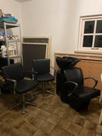 Kappers wasunit Di Luca Design met stoelen en trolleys, Ophalen, Gebruikt, Zwart, Drie