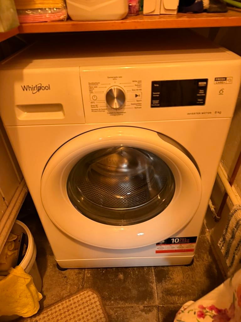 Whirlpool wasmachine, Ophalen, Zo goed als nieuw, 1200 tot 1600 toeren, 85 tot 90 cm