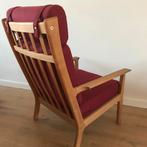 Getama Hans J. Wegner GE265 fauteuil rood, 75 tot 100 cm, Ophalen of Verzenden, Nvt, Stof