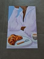 Poster 60x40 - Croissant en Koffie, Ophalen of Verzenden