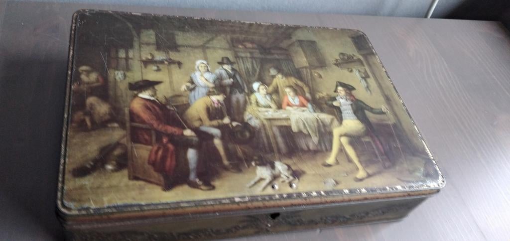 Antiek Parein blik met plaatje herberg, Antiek en Kunst, Ophalen of Verzenden