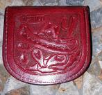 Vintage Leren Portemonnee Mexico Sombrero Gitaar Rood, Overige merken, Gebruikt, Leer, Ophalen of Verzenden