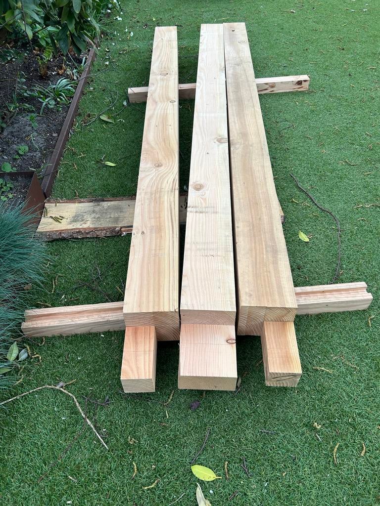 Douglas palen 15x15 cm, lengte 2,5 meter, Tuin en Terras, Palen, Balken en Planken, Ophalen, Nieuw, 250 cm of meer, Palen