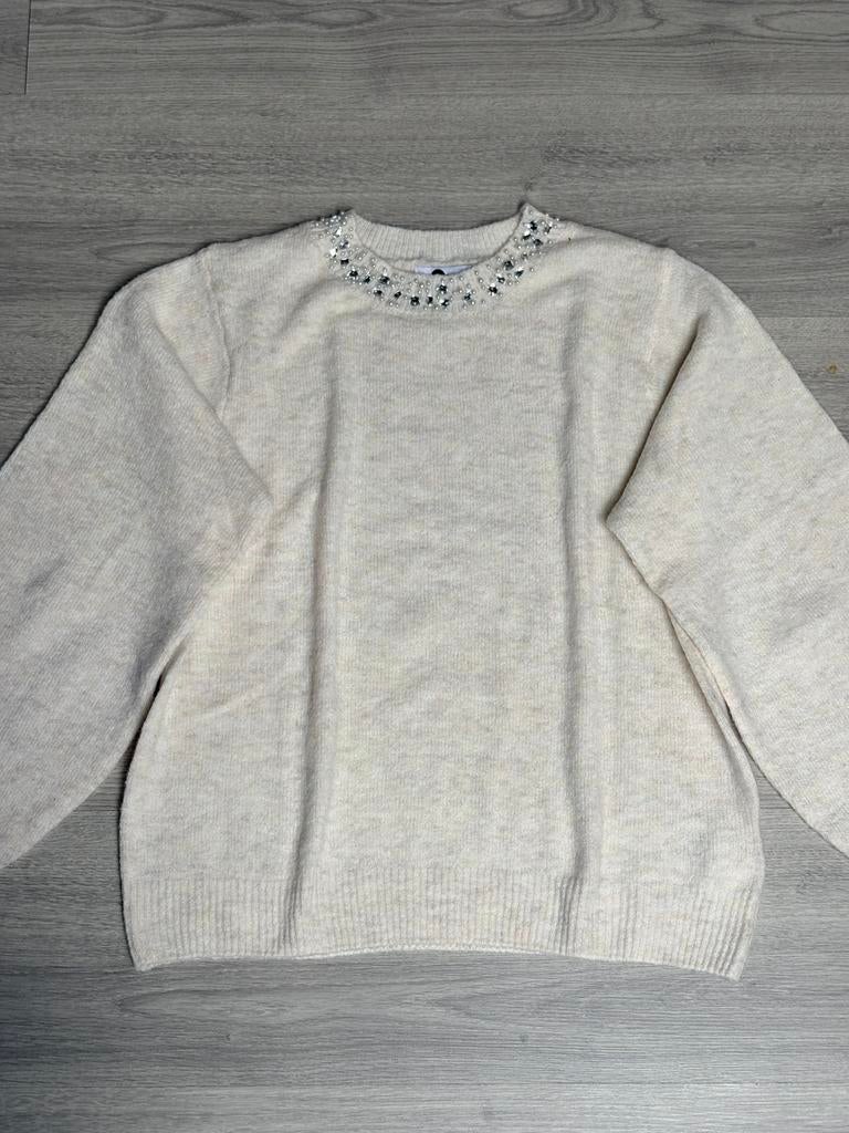 Trui Beige Steentjes, Kleding | Dames, Ophalen of Verzenden, Zo goed als nieuw, Maat 38/40 (M), Beige