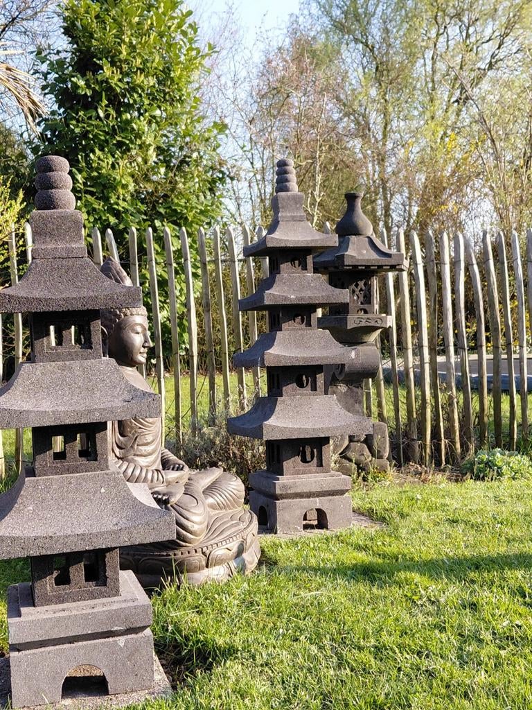 Pagode lampen blackstone, Tuin en Terras, Tuinbeelden, Ophalen, Steen, Www.ibizasfeer.nl, Info@ibizasfeer.nl