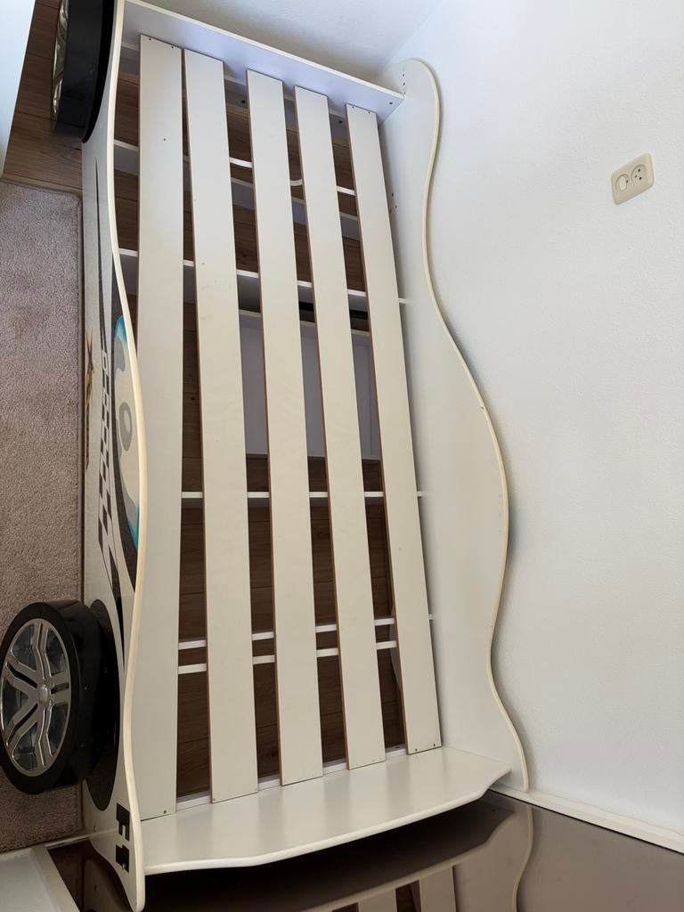 Stoer Wit Raceautobed (F1 Turbo), Ophalen, Gebruikt, 90 cm, Eenpersoons