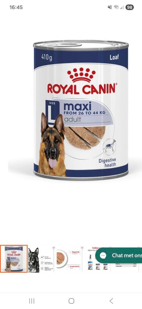 Royal Canin Blik Mousse, Ophalen, Hond