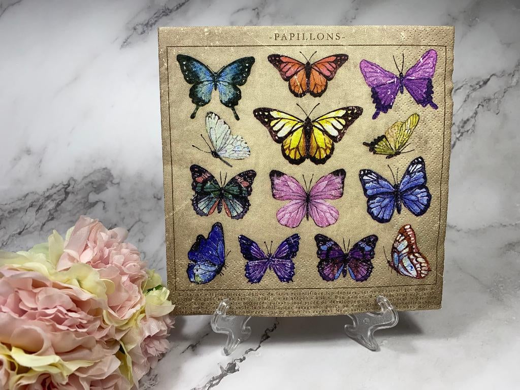 Knutsel servetten veel vlinders decoupage nr HM483, Ophalen of Verzenden, Nieuw