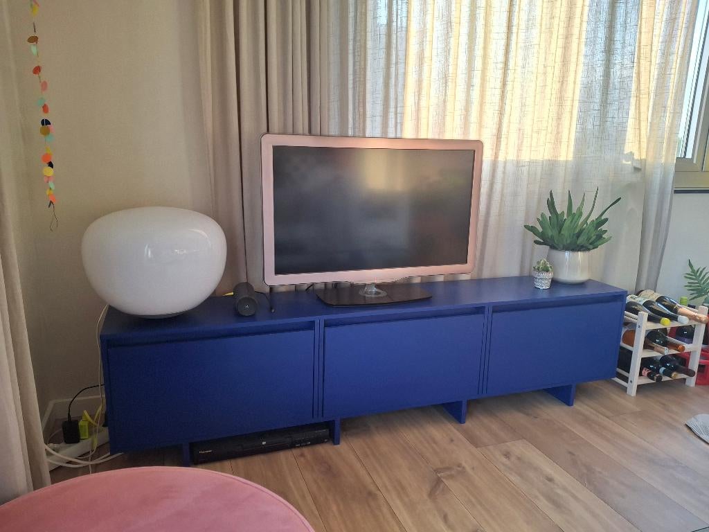 Tv meubel kobaltblauw, Huis en Inrichting, Kasten | Televisiemeubels, Ophalen, 150 tot 200 cm, Zo goed als nieuw, Minder dan 100 cm