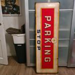 Emaille bord reclamebord stella artois parking stop emaille, Ophalen, Gebruikt, Reclamebord