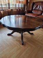 vintage ovale tafel met wortelnoten blad en gedraaide zuil, Huis en Inrichting, Ophalen, 100 tot 150 cm, 200 cm of meer, Minder dan 50 cm