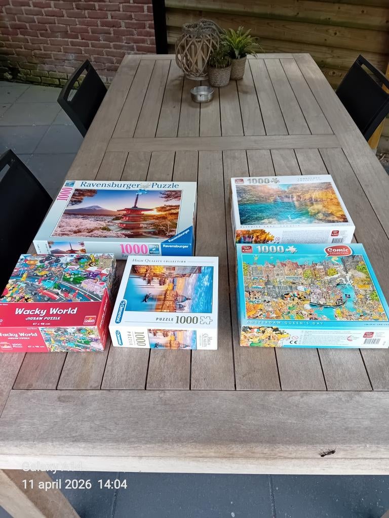 5 puzzels 10 euro, Ophalen, 500 t/m 1500 stukjes, Zo goed als nieuw