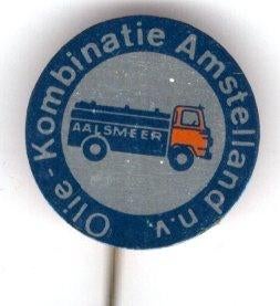 Olie Kombinatie Amstelland Aalsmeer blik speldje ( M_126 ), Verzamelen, Speldjes, Pins en Buttons, Verzenden, Zo goed als nieuw