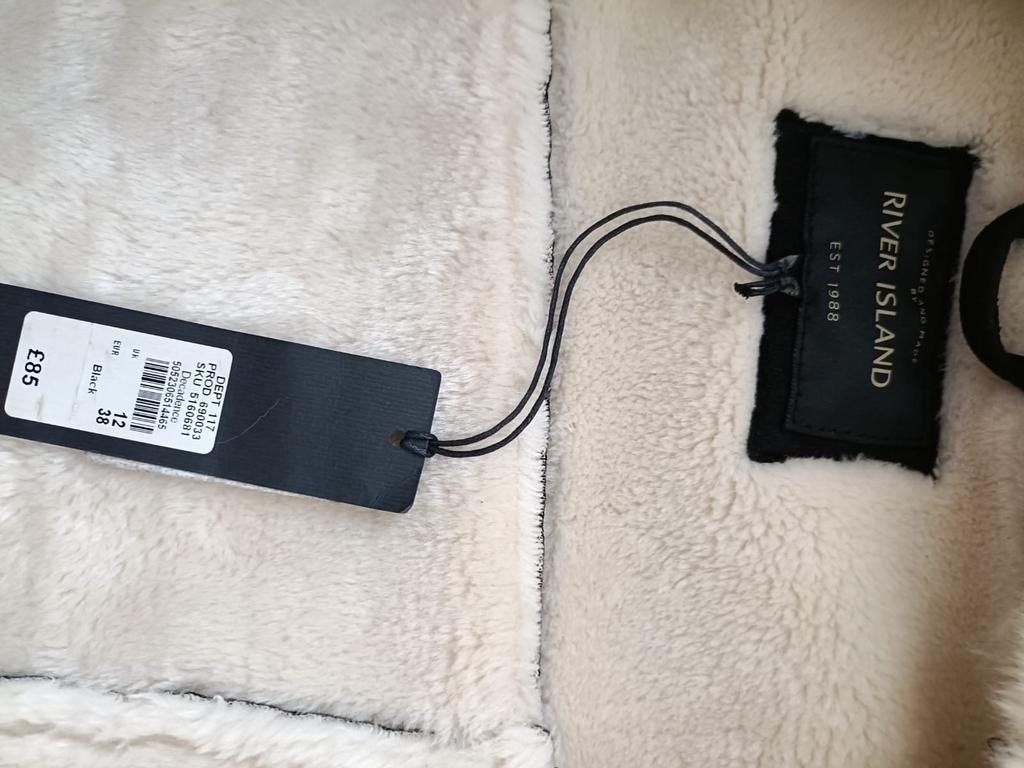 Nieuwe River Island zwarte aviator jas met teddy voering, Kleding | Dames, Jassen | Winter, Ophalen of Verzenden, Nieuw, Maat 38/40 (M)