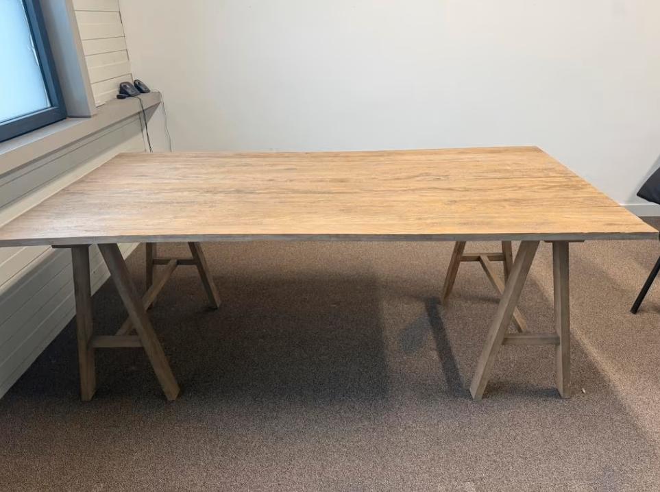 Houten eettafel, Ophalen, 200 cm of meer, 50 tot 100 cm, Zo goed als nieuw