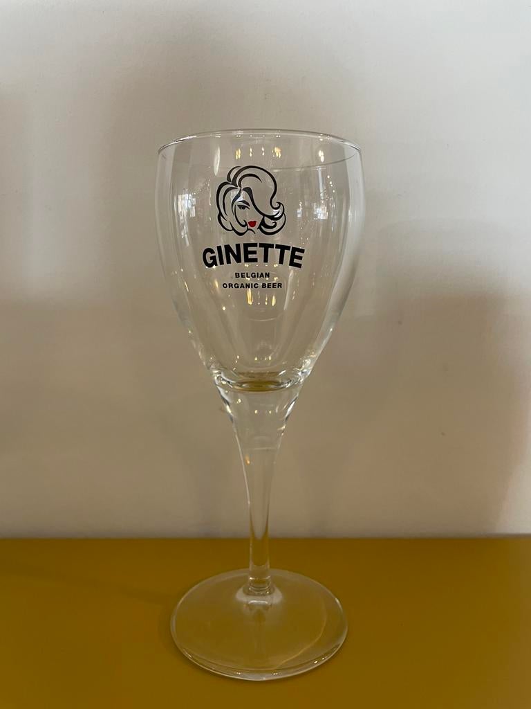 11x Ginette Belgian Beer glazen, Ophalen, Zo goed als nieuw, Glas of Glazen, Overige merken