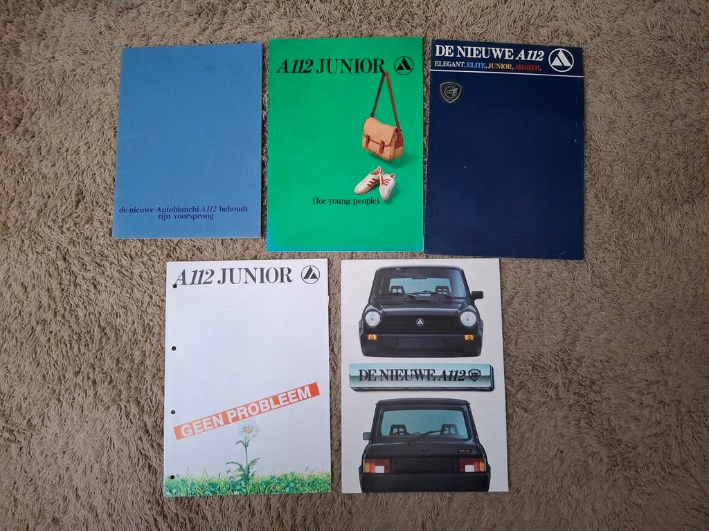 Lot autofolders Autobianchi A112, Verzenden, Zo goed als nieuw, Algemeen