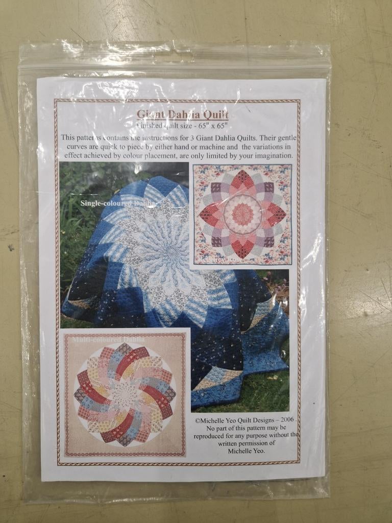 Giant Dahlia Quilt patroon, Ophalen of Verzenden