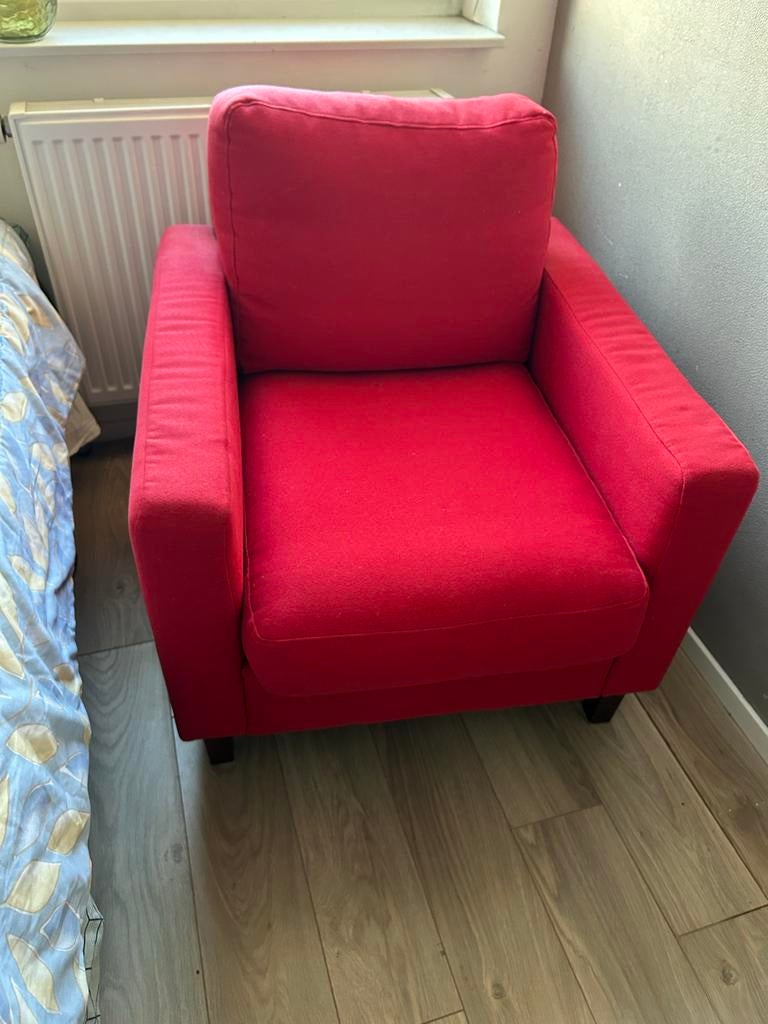 Rode fauteuil, Gebruikt, Ophalen of Verzenden, Rood, Eén