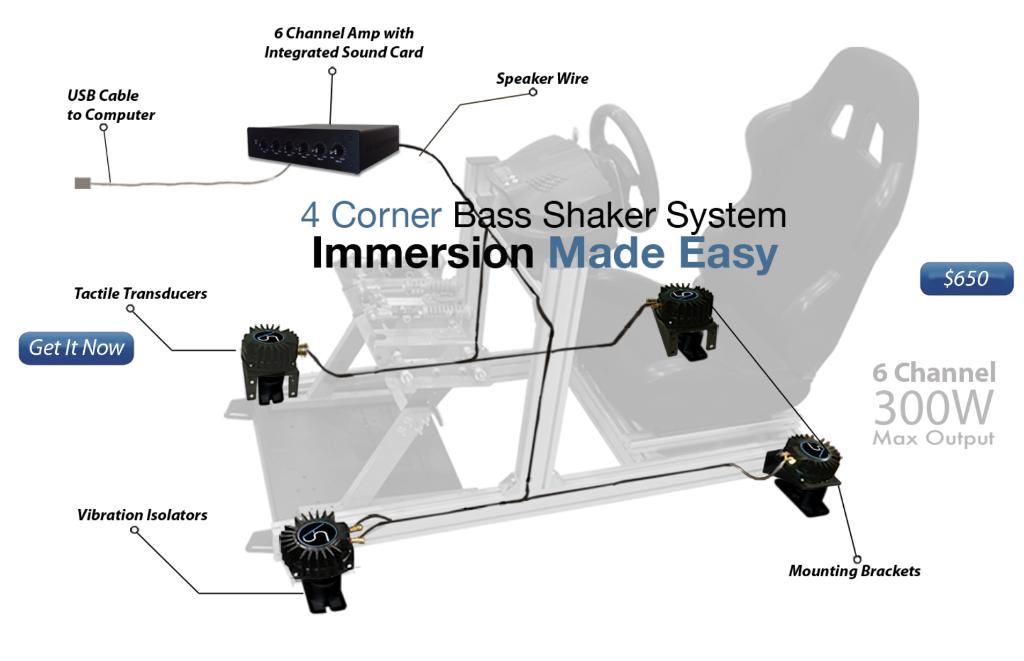 Slip angle 4 corner bass shaker system voor Sim racing, Ophalen, Gebruikt, Slip-angle