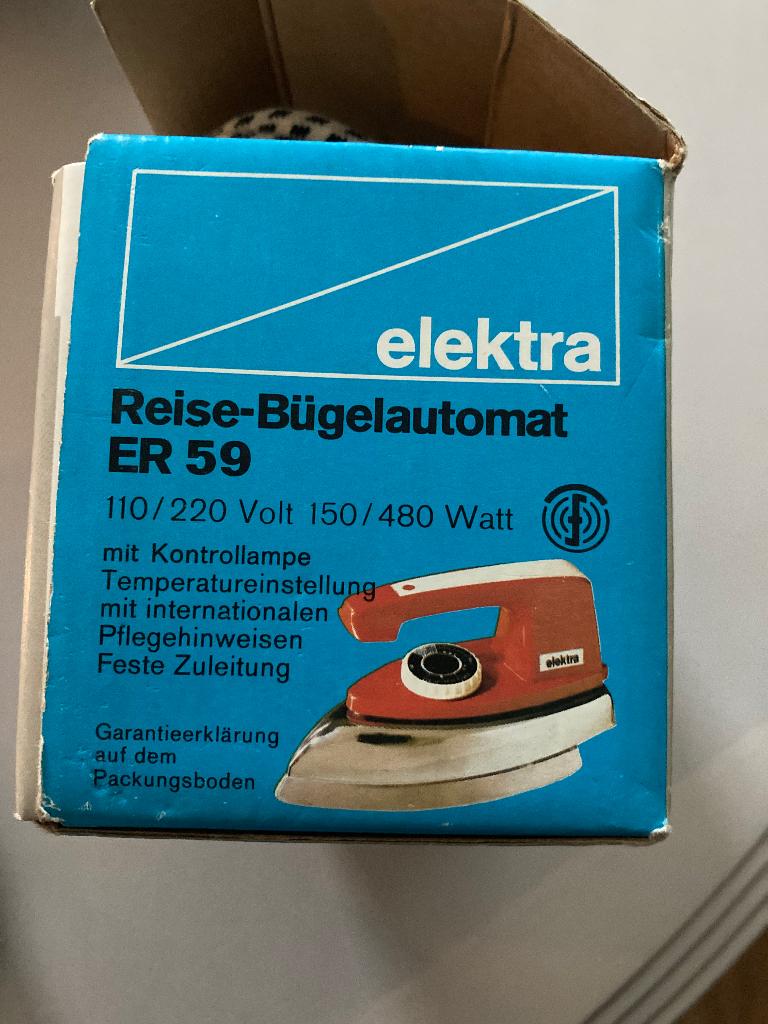 Vintage reis  strijkijzer, Witgoed en Apparatuur, Strijkijzers en Strijkplanken, Ophalen of Verzenden, Gebruikt, Strijkijzer met snoer