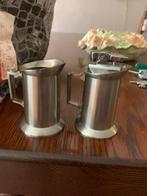 Tinnen tafelsetje: aansteker en sigarettenhouder, Ophalen of Verzenden