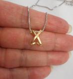 Zilveren verstelbare ketting met verguld hangertje nr.1709, Sieraden, Tassen en Uiterlijk, Kettingen, Verstelbaar, Verzenden, Zo goed als nieuw