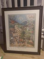 De brede en de smalle weg prent + wortelfineer lijst, Ophalen of Verzenden