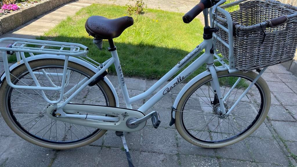 Gazelle Miss Grace damesfiets - Wit met mand, Fietsen en Brommers, Ophalen, Gebruikt, Versnellingen, 50 tot 53 cm