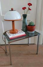 Chrome Bijzettafel Rookglas blad Vintage tafeltje, Ophalen, Huis en Inrichting