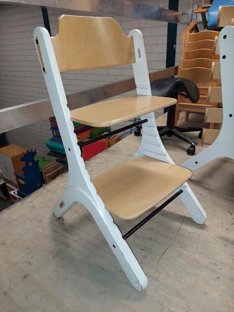 2x Schilte Ik-ben-dapper meegroeistoel - wit, Ophalen, Zo goed als nieuw, Meegroeistoel, Aanschuifbaar