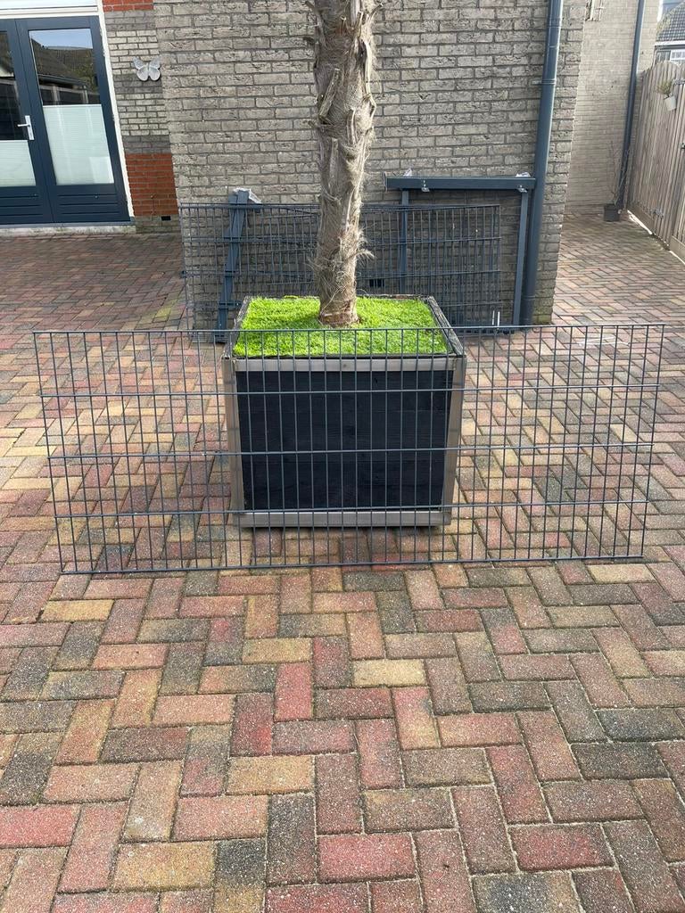 Enkeldraads hekwerk grijs antraciet, Ophalen, IJzer, Dubbelstaafmat hekwerk