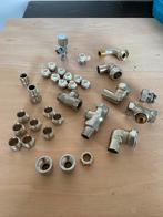 Grote partij diverse CV en water fittingen - Knel, T-stukken, Overige materialen, Gebruikt, Overige typen, Ophalen of Verzenden