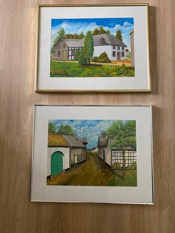 Klassieke pentekeningen J. Housen Kerkrade (2 stuks) Ingelij beschikbaar voor biedingen
