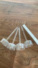 4 glazen theelichthouders/bloemstekers, Ophalen of Verzenden, Nieuw, Overige materialen, Minder dan 25 cm