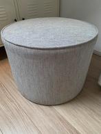 Zwart witte poef, Ophalen, Zo goed als nieuw, Rond, 50 tot 75 cm