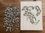 houten puzzel olifant met 137 unieke (dieren) stukjes, Ophalen, Minder dan 500 stukjes, Zo goed als nieuw